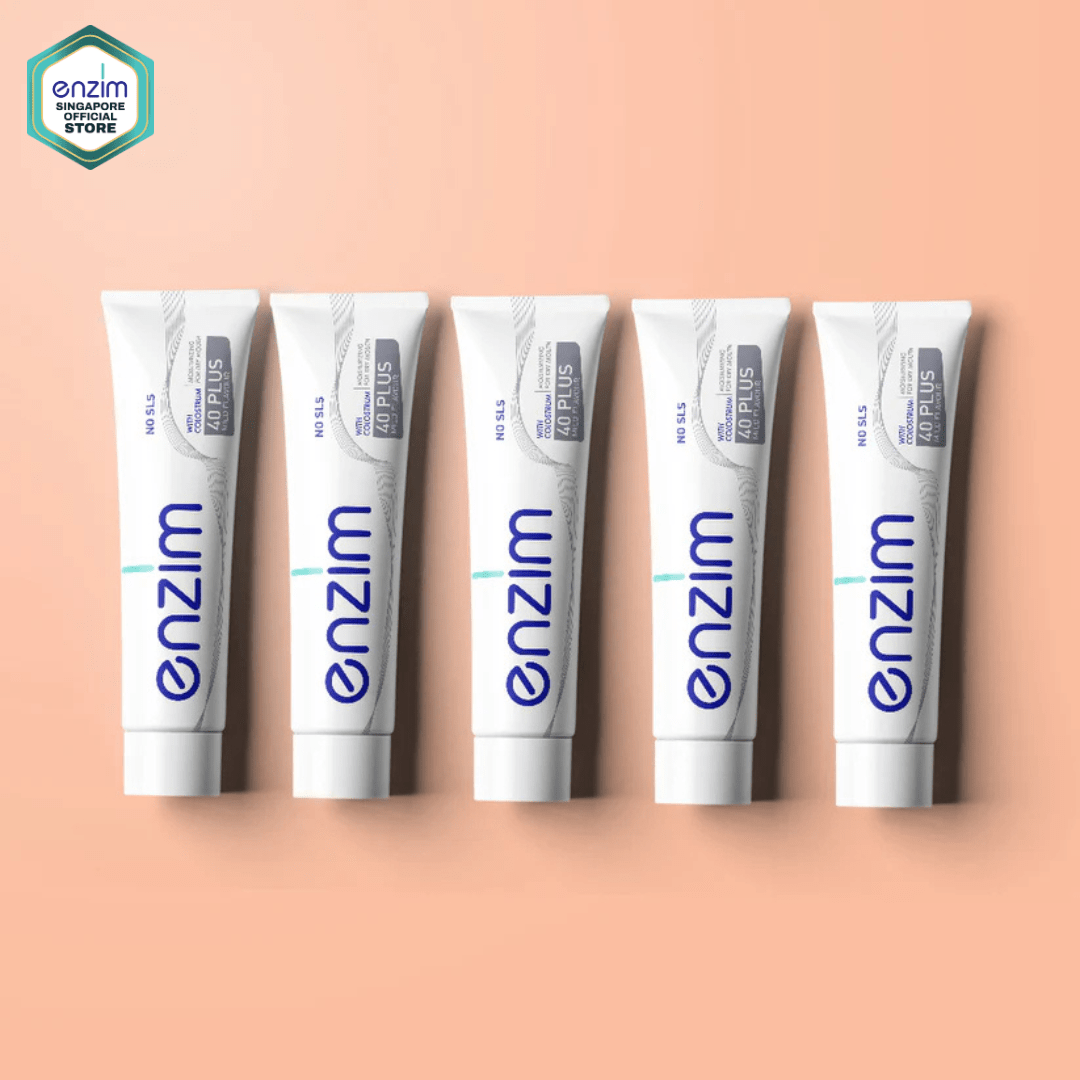 Family Bundle of 5 40 PLUS Toothpastes - Enzim Singapore