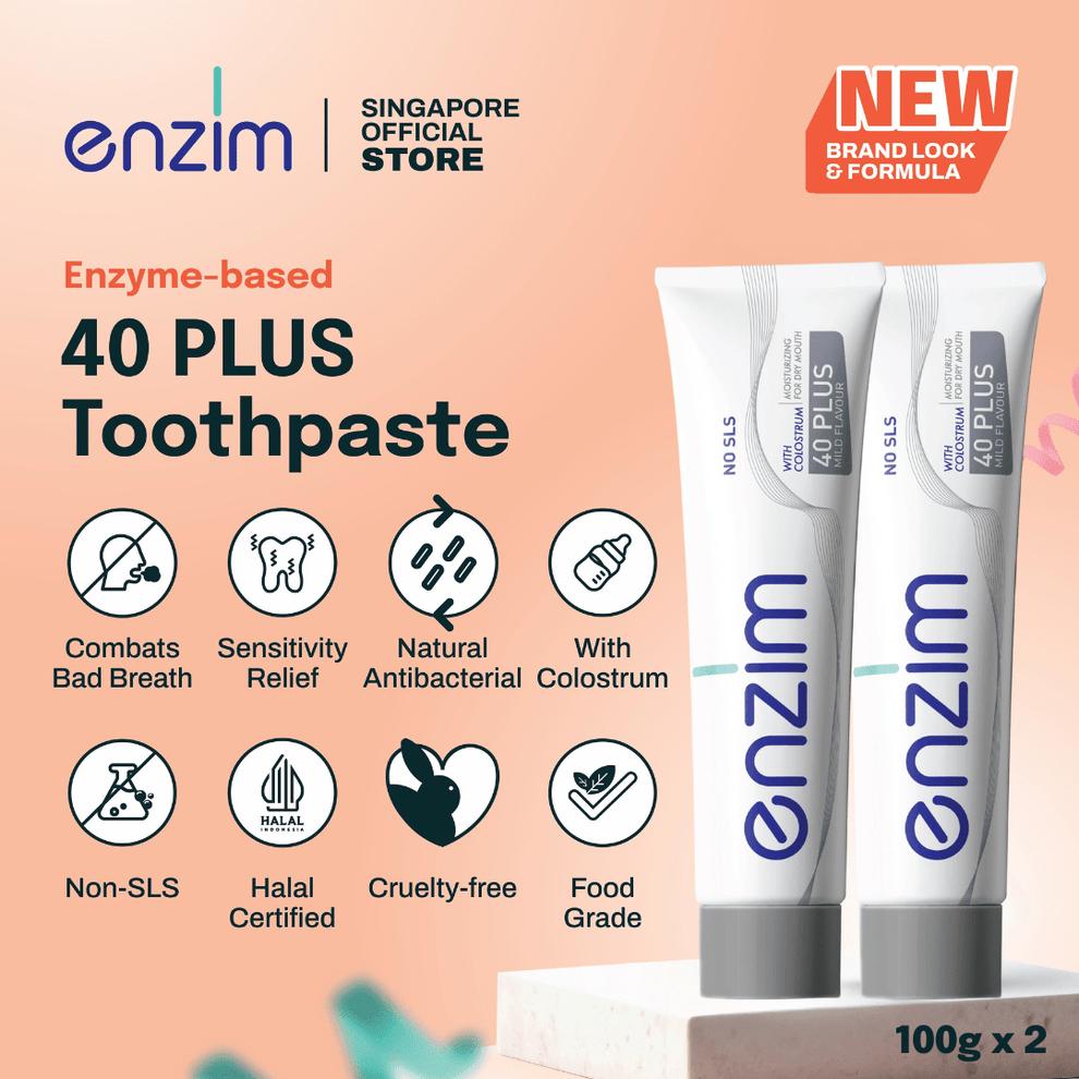Bundle of 2: Enzim 40 PLUS Toothpaste – Sensitive Care | Enzim Singapore