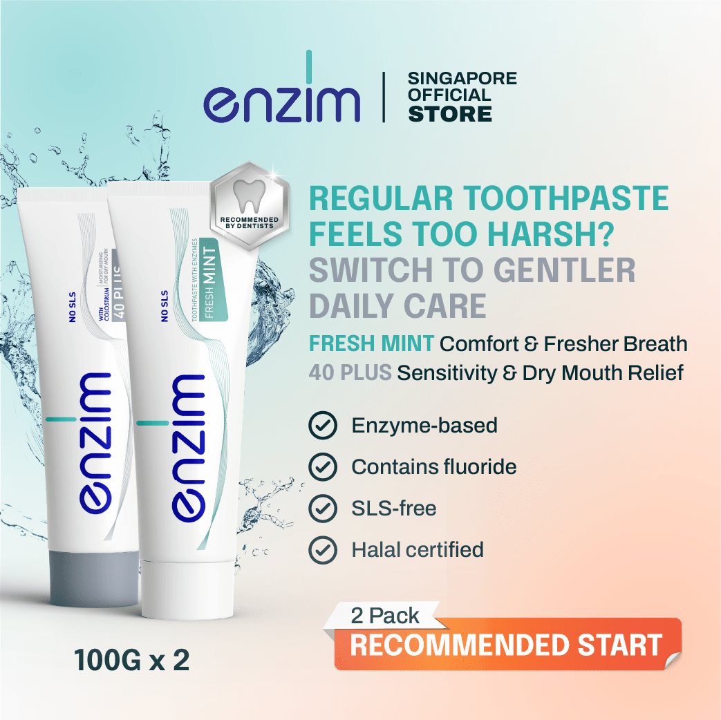 Bundle of 2: FRESH MINT + 40 PLUS Toothpaste - Enzim Singapore