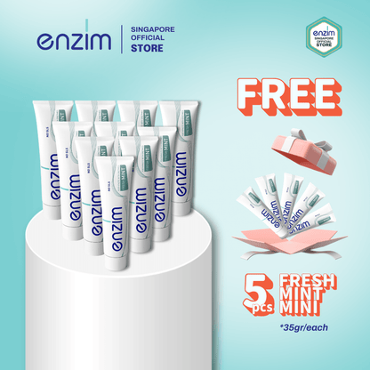 Family Bundle of 10 FRESH MINT Toothpaste - Enzim Singapore
