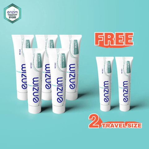 Family Bundle of 5 FRESH MINT Toothpastes - Enzim Singapore