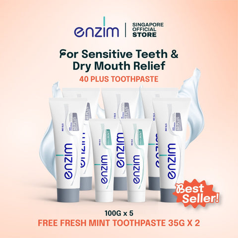 Family Bundle of 5 PLUS 2 : 40 PLUS Toothpaste - Enzim Singapore
